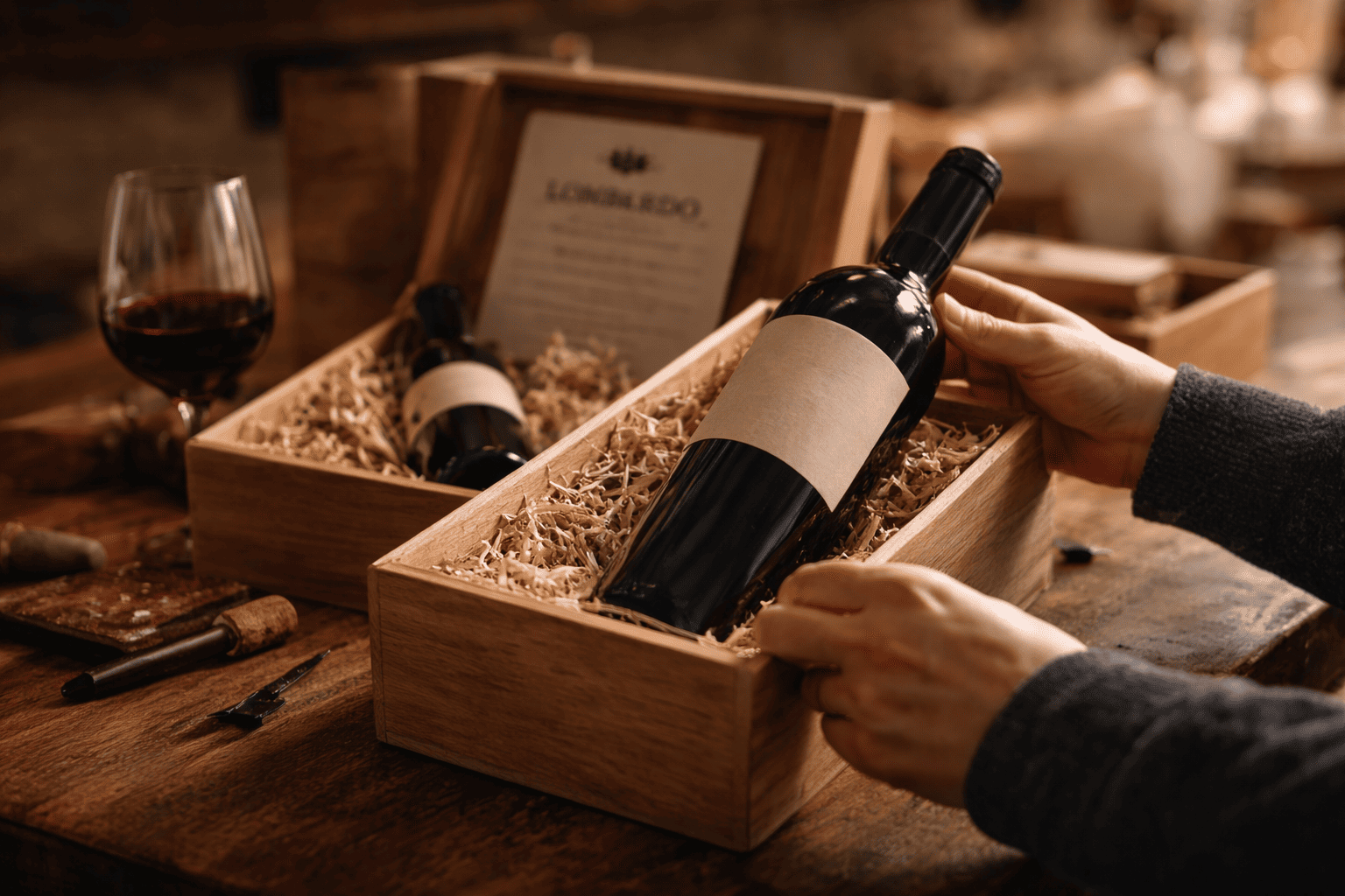 Botellas de vino en experiencia Club Lombardo